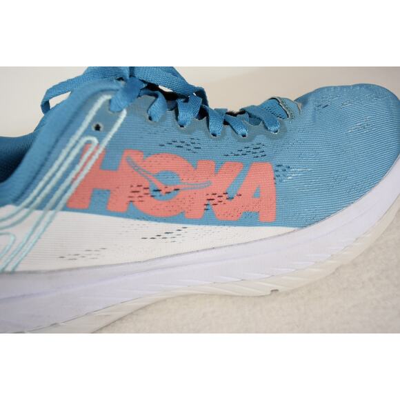Women's Hoka One One Carbon X Teal & Peach Athletic Shoes Sz 7.5/ 39.3 F272191 - Picture 10 of 16